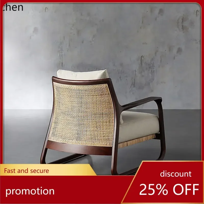 

ZML Solid Wood Sofa Chair Modern Simple Homestay Guest High-end Living Room Home Single Chair