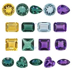 Synthetic crystal amethyst  Blue yellow green color Loose Gemstone Oval pear Emerald cut Shape For DIY Jewelry Making