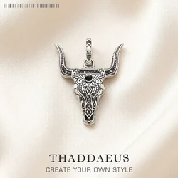 Pendant Blackened Bull Head Brand New Fine Jewelry Accessories 925 Sterling Silver Gift For Women & Men