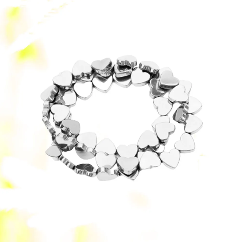 

50Pcs Plating Colored Hollow Heart Beads Natural Hematite Stone for DIY Jewelry Making Creative Bracelet Necklace