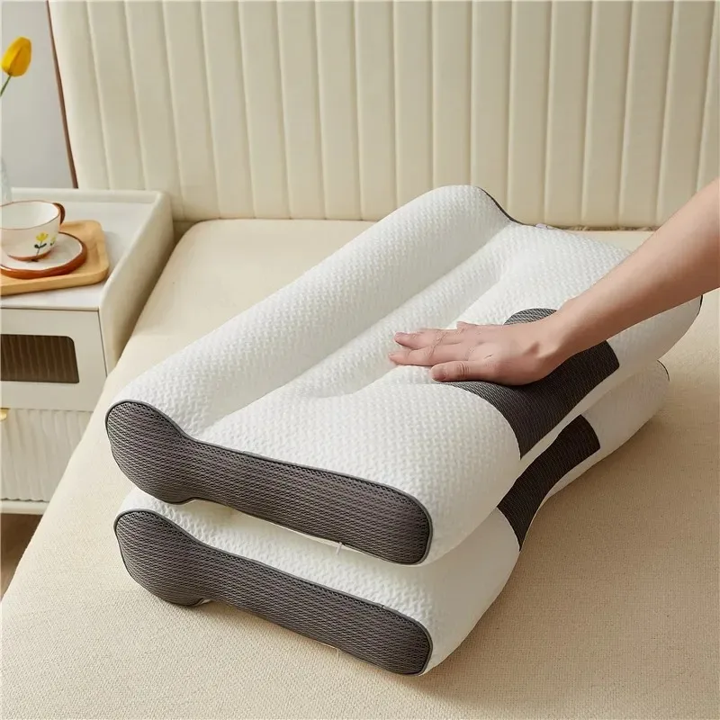 Orthopedic Reverse Traction Pillow Protects Cervical Spine and Helps Sleep Single Neck Pillow Machine Washable 48X74cm