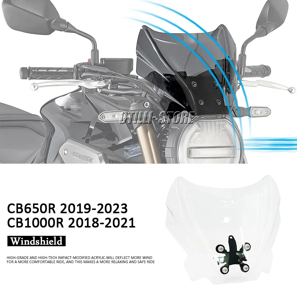 

NEW Motorcycle CB 650 1000 R CB 650R 1000R Windshield Windscreen For Honda CB650R CB1000R Wind Deflector 2018-2023