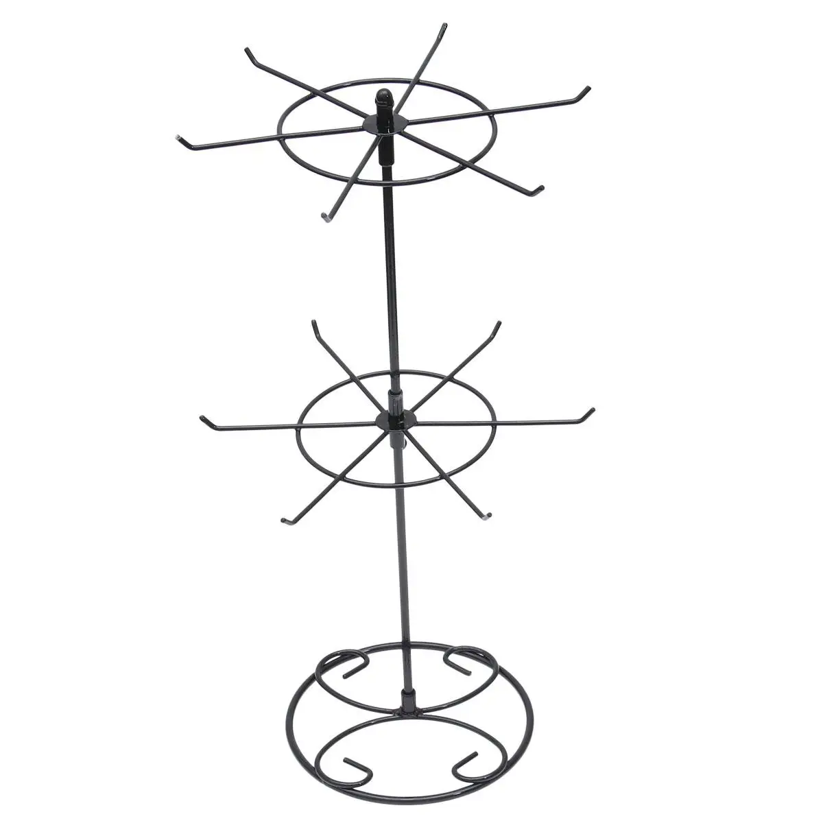 Jewelry Display Stand for Necklaces Bracelets Rings 6 Hooks One Tier 8 Hooks Another Durable Metal Earrings Rack