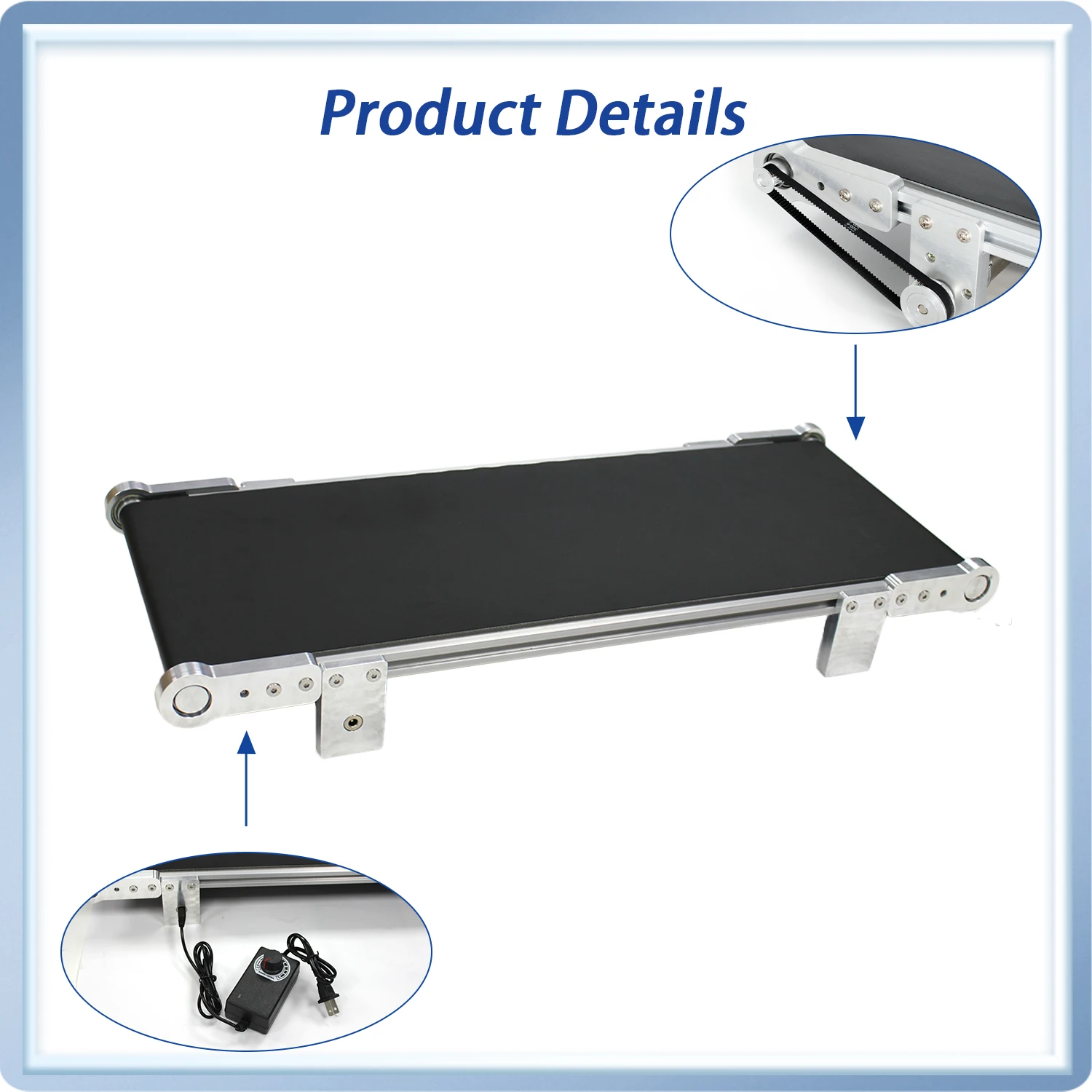 DCODE 60 سنتيمتر قابل للتعديل سرعة واسعة حزام ناقل صغير سبائك الألومنيوم ناقل كهربائي TIJ طابعة الجمعية خط الحزام الناقل