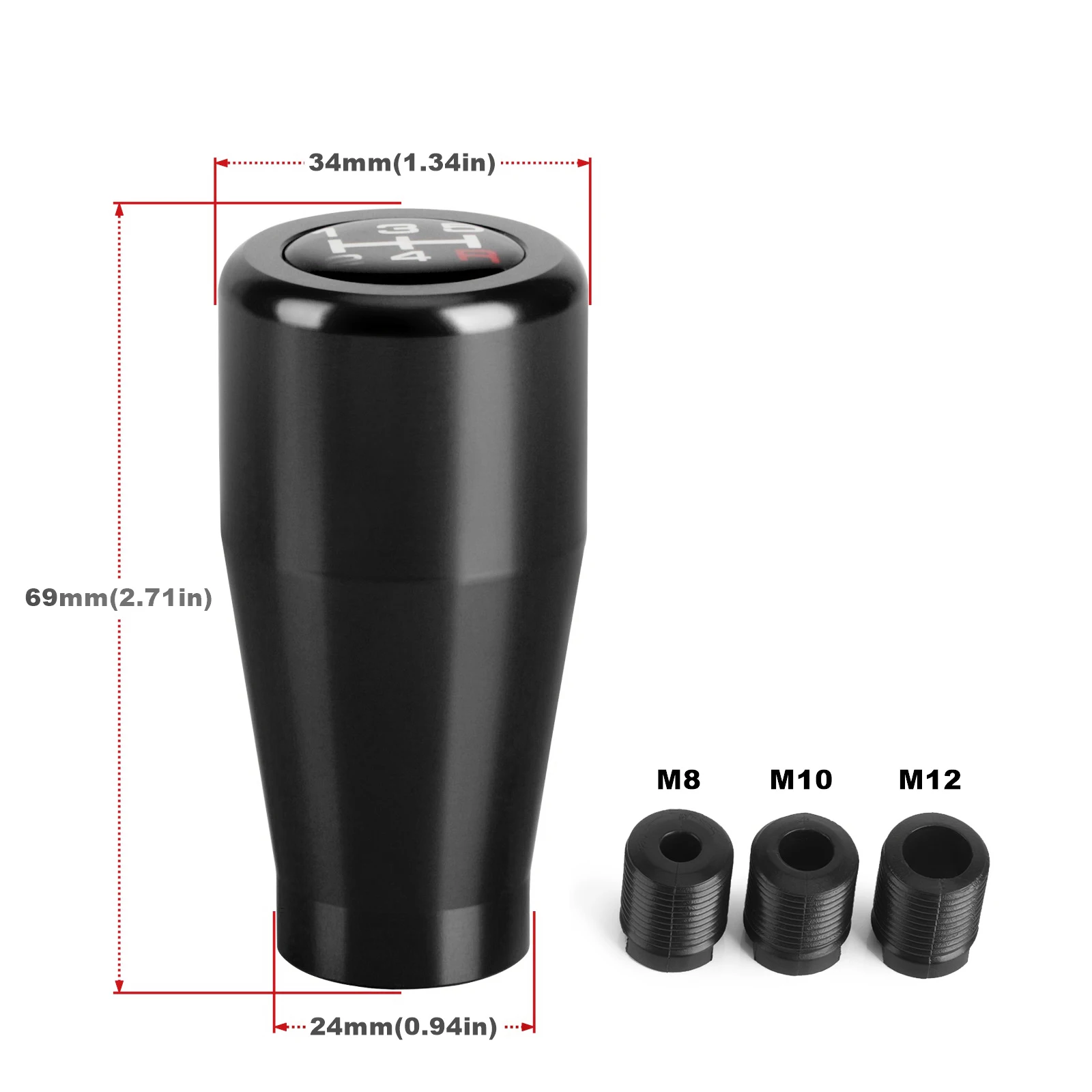5 Speed Aluminium Gear Shift Knob Universal M8 M10 M12 Racing Shift Lever For Manual Transmission Gear level Knob Shift