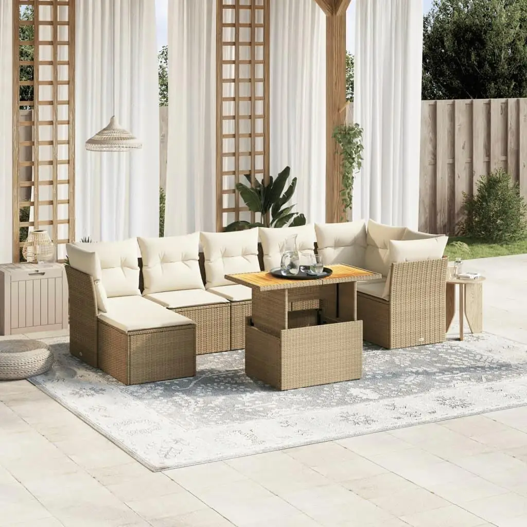 

Elegant Beige Garden Sofa Set Outdoor Furniture Comfortable Patio Seating Cushioned Lounge Set for Home Garden Balcony