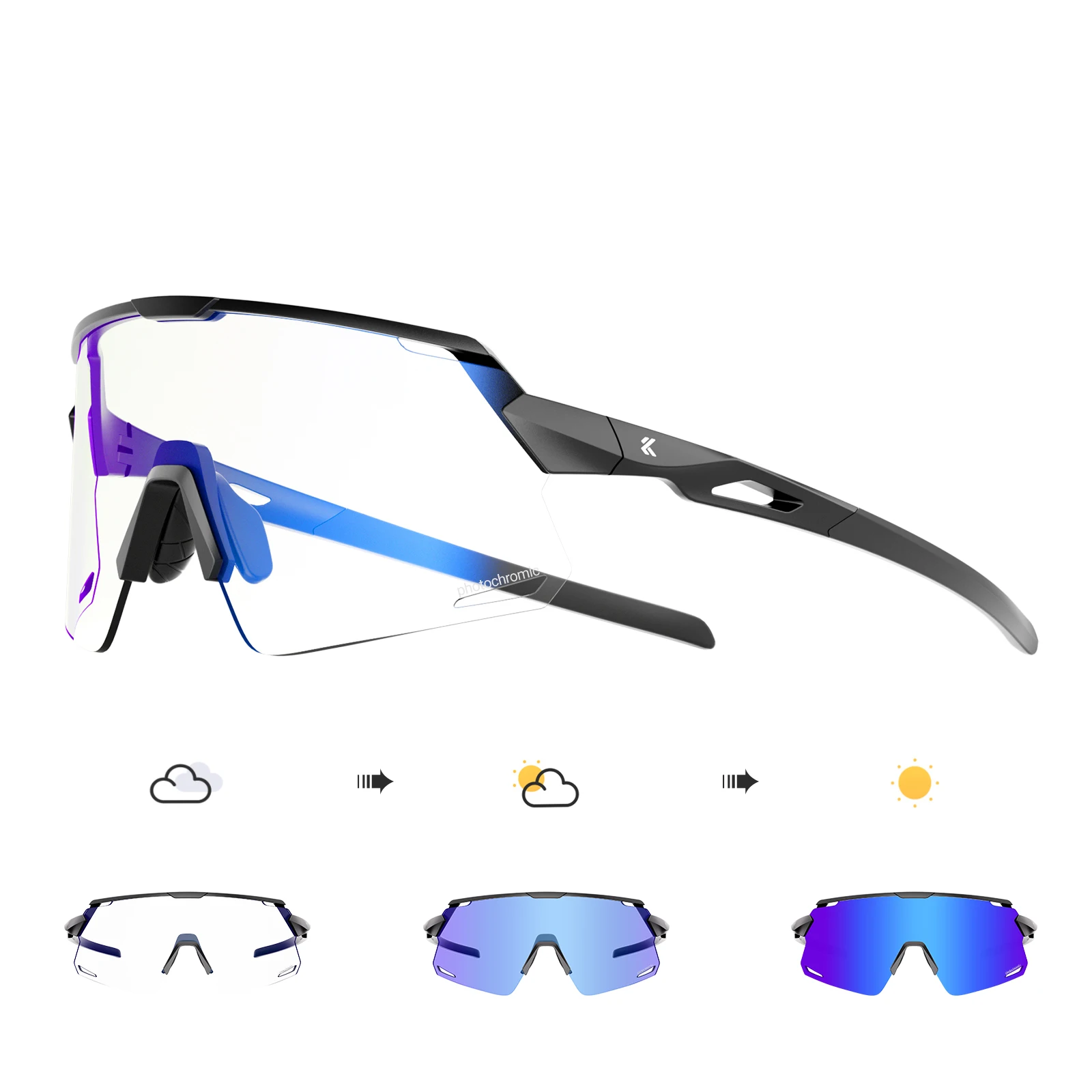 

KAPOVE противотуманные фотохромные очки для горов, дорожные спортивные велосипедные солнцезащитные очки UV400, мужские и женские очки для езды на велосипеде, очки для вождения