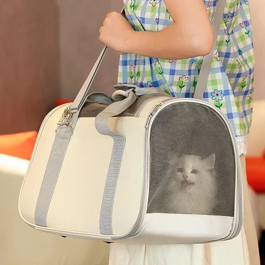 

Designer Cat Carrier Travel Bag Luggage Case Breathable Cat Carrier Portable Outdoor Large Canvas Shoulder Bolsa Pet Cat Bag