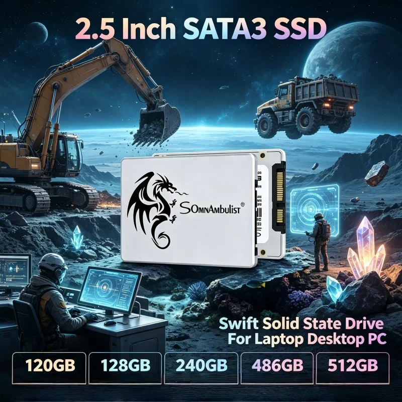 

Swift High Speed 2.5" SATA3 SSD Exquisite SomnAmbulist Full Capacities Internal Storage for Laptop Desktop