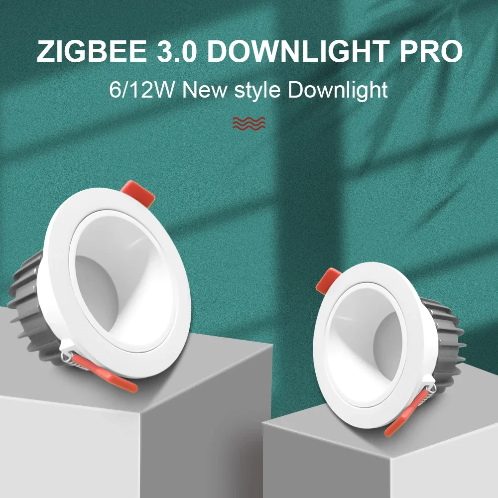 Gledopto zigbee 3,0 smart rgbcct led down light pro 6w/12w wasserdichte bewertung ip54 arbeiten mit tuya app/voice/rf fernbedienung