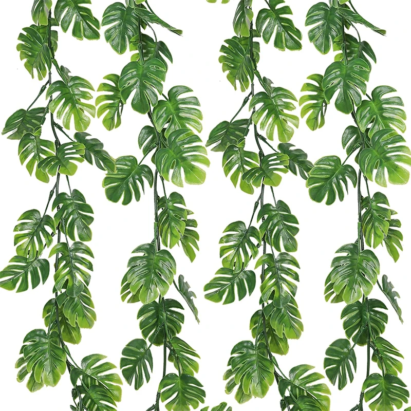 Plantas Artificiales Colgantes de 170 cm, Plantas Tropicales Falsas, Enredaderas de Plástico, Hojas de Monstera, Hojas de Tortuga para Decoración de Jardín, Bodas y Hogar