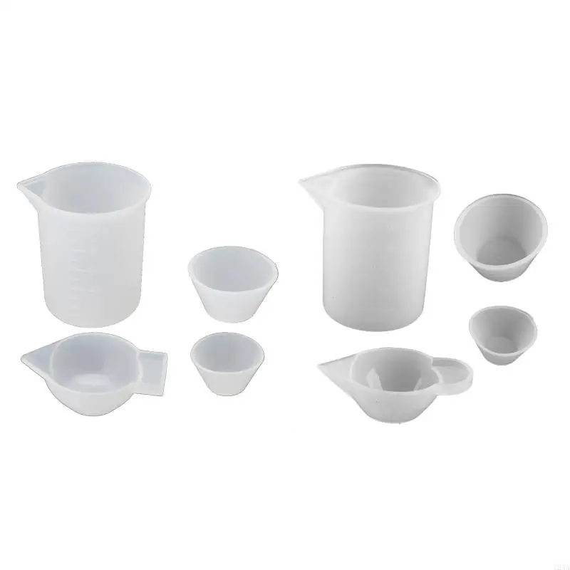 4Pcs Silicone Mixing Cups Measuring Cups 100ml 10ml DIY Resin Jewelry Tools Reusable Epoxy Resin Tools