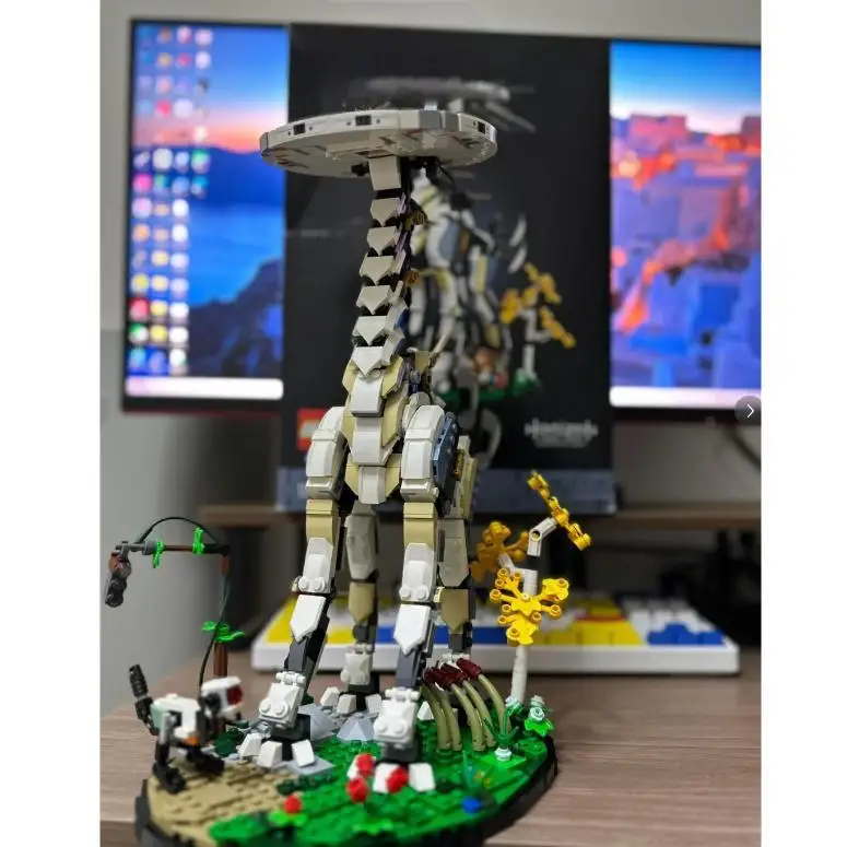 Conjuntos de bloques de construcción de bestia de cuello largo de jirafa compatibles con partículas Legoed adecuadas para regalos de Navidad 76989