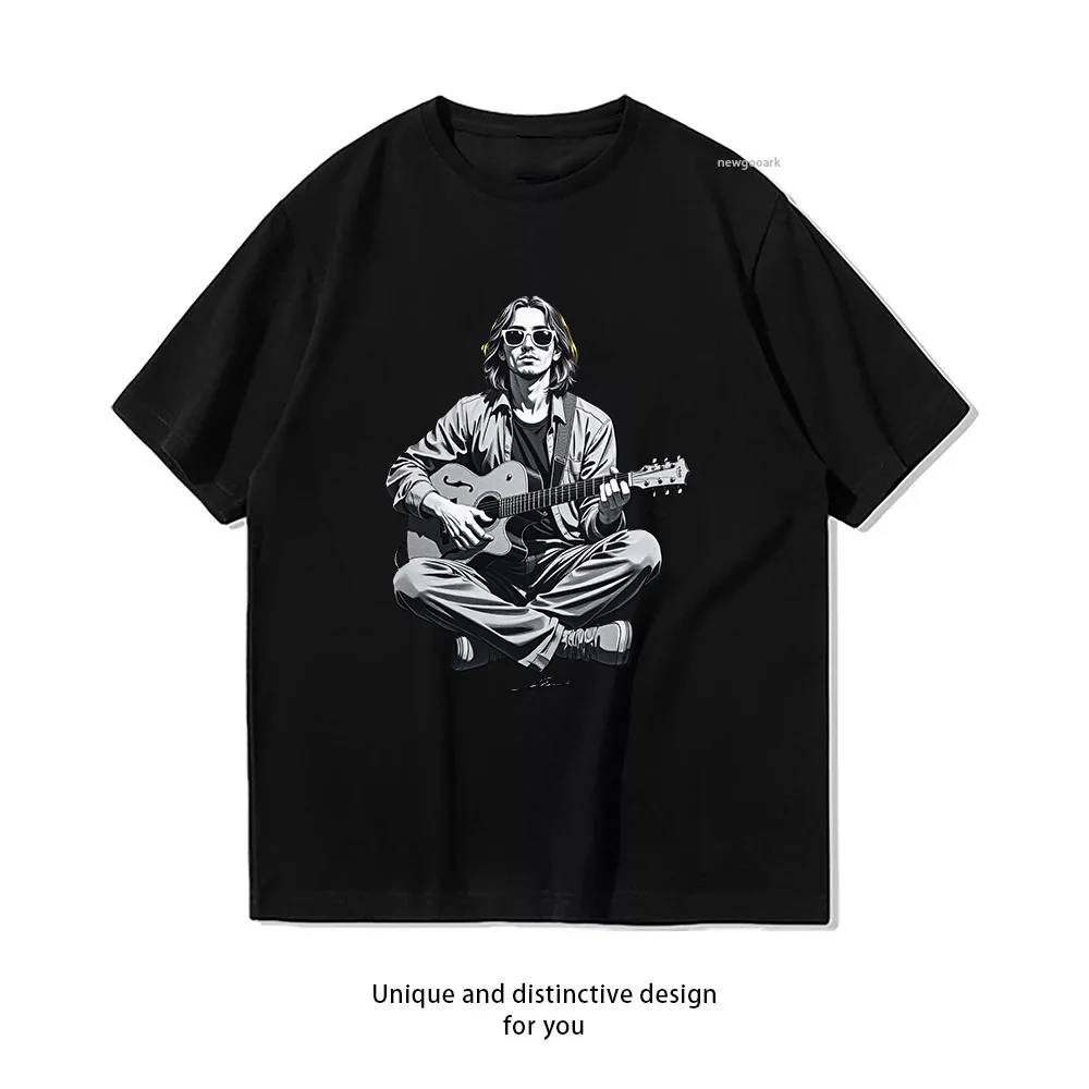 Guitarist Melody Strings  Casual Cotton Short Sleeve Tee for Men Women