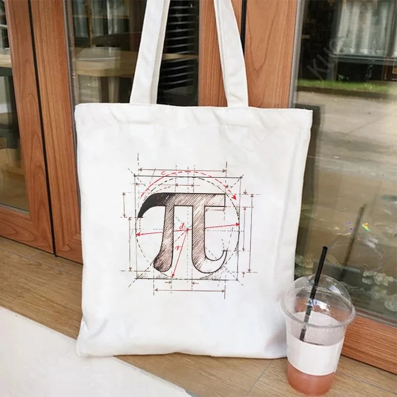 

Pi Π Symbol Design Women Tote Bags Fashion Shoulder Bag Science Math Versatile Storage Bags Teacher Totes Handbags Gifts