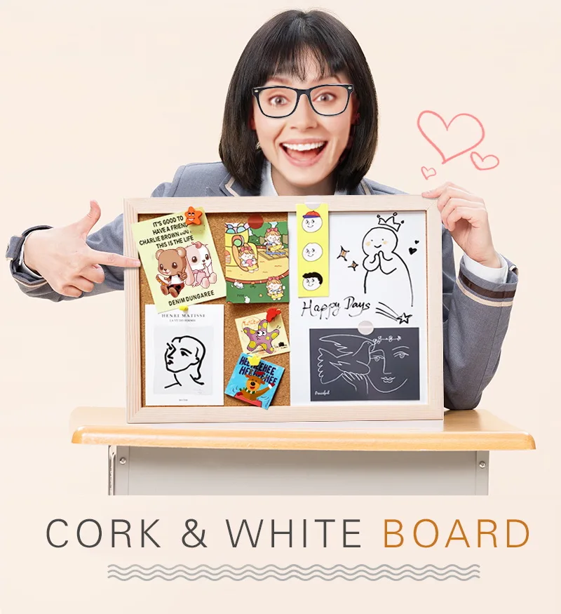 1pc 30*40cm Message Cork Board Wood Frame Combination Bulletin Magnetic Marker Board Whiteboard Drawing Boards