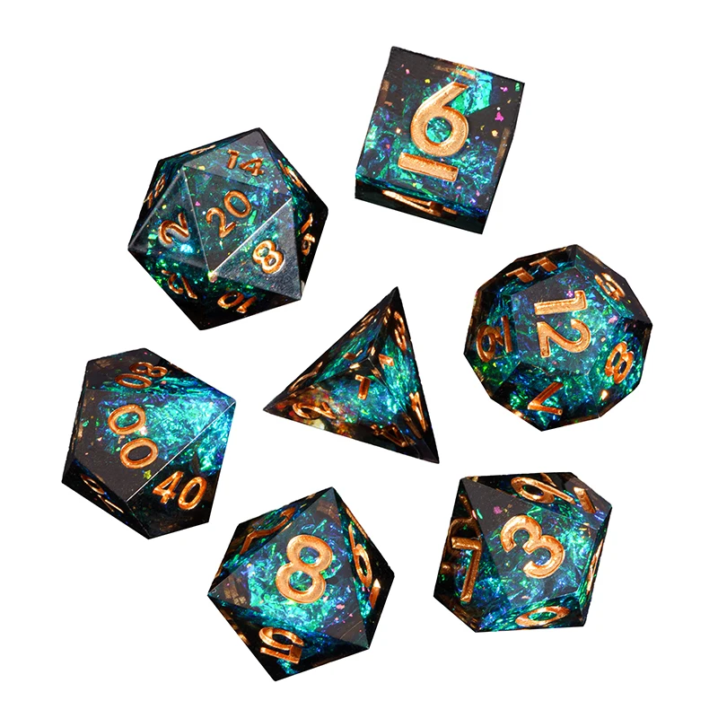 Sharp Edges Dice Set for Role Playing Board Game High Quality Dice Games Role 7Pcs Exquisite Polyhedral Dices DND Accessories