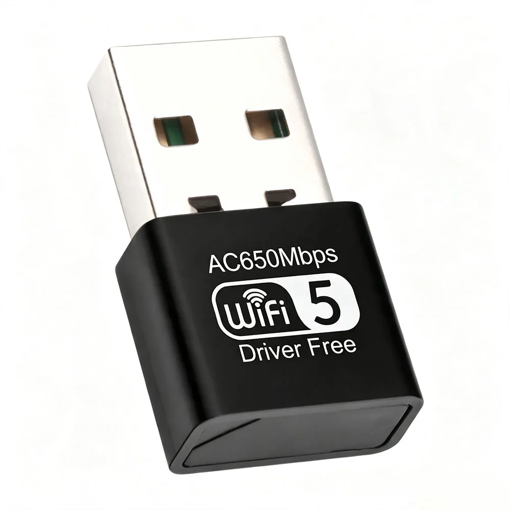 AC650 WiFi5 USB WiFi Adapter 2.4GHz 5GHz RTL8811CU Built-in Antenna Plug and Play No Driver Stable Wireless Card For PC Laptop