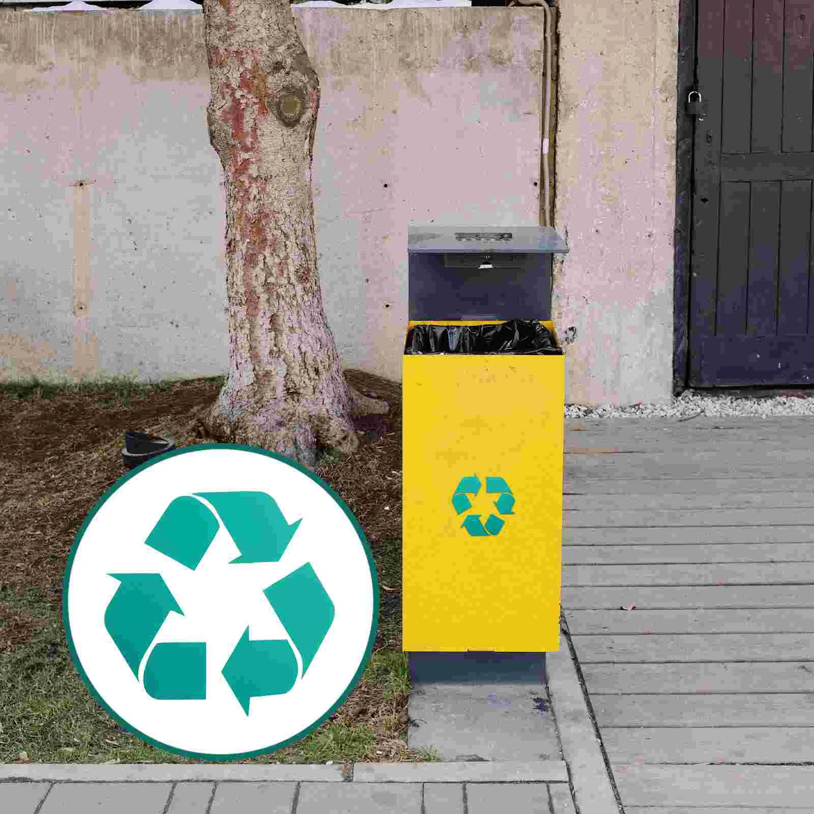 Etiquetas autoadhesivas para cubo de basura automático, calcomanía de letrero de reciclaje, pegatinas reciclables, respetuosas con el medio ambiente, 4 Uds.