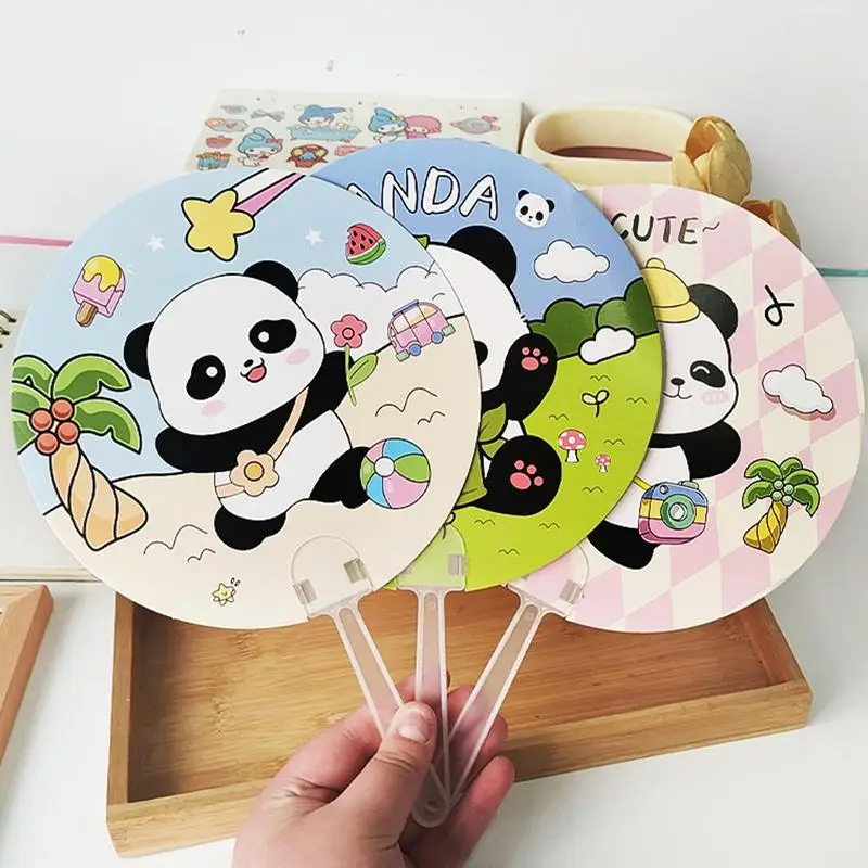 Panda Fan Handheld Handheld Fan Decorative Creative Animal Patterns Small Hand Fan For Outdoor Games Beach