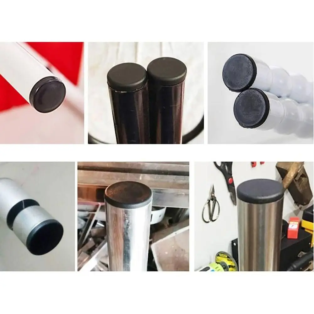 10Pcs Steel Pipe Furniture Leg Plug Pipe Inserts Plugs Non-slip Round Tube Dust Cover Floor Protectors 16 19 22 25mm