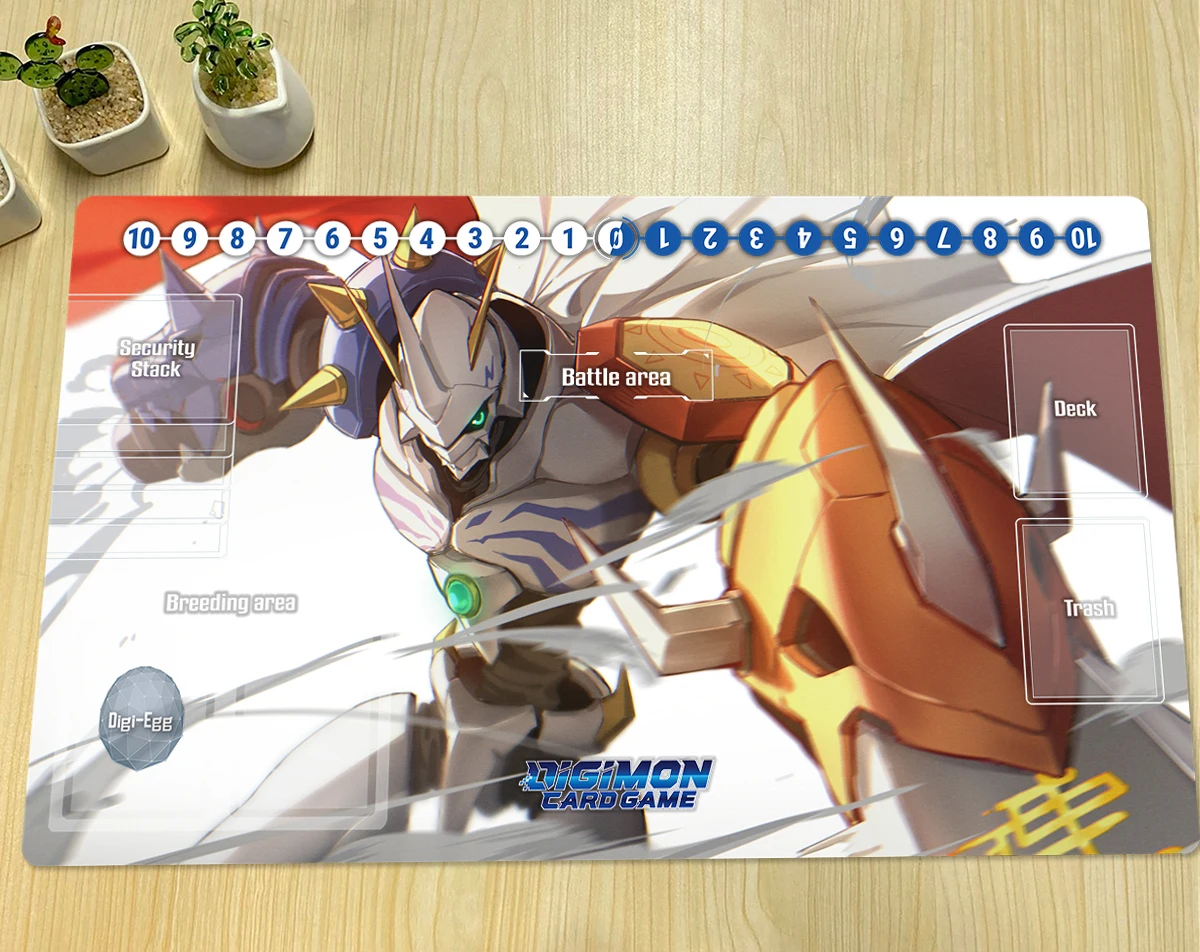 Digimon Playmat Omnimon Board Game Mat DTCG TCG CCG Trading Card Game Mat Anime Mouse Pad Custom Rubber Desk Mat & Bag 60x35cm