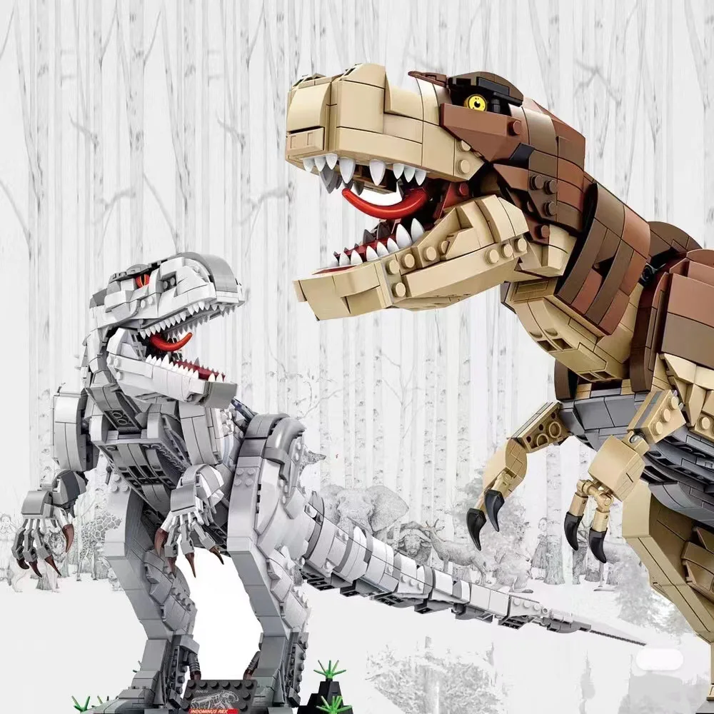 Em estoque dinossauros T. rex moc bloco de construção modelo jurassic park world brinquedo presentes de aniversário natal 3120 peças 75936