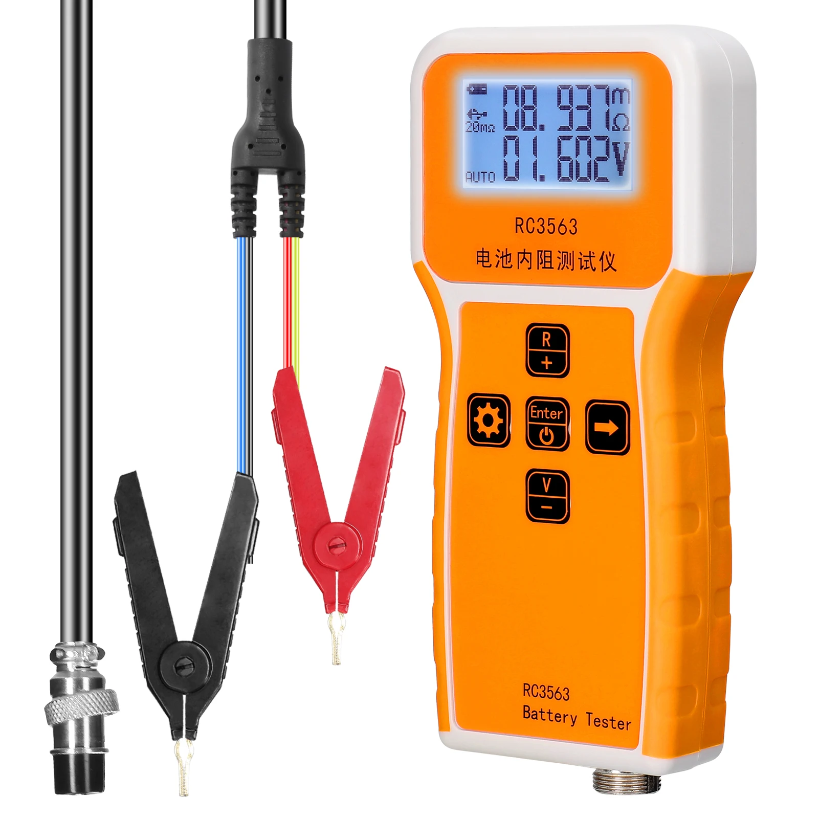 handheld resistencia interna tester tensao true four wire tester bateria display de digitos rc3563 200o 100v 01