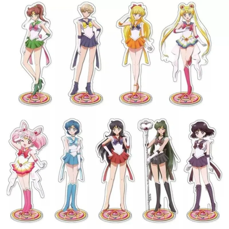 

Sailor Moon Acrylic Stand Figure Tsukino Usagi Mizuno Ami Anime Peripheral Cute Creativity Exquisite Desktop Ornament Girl Gift