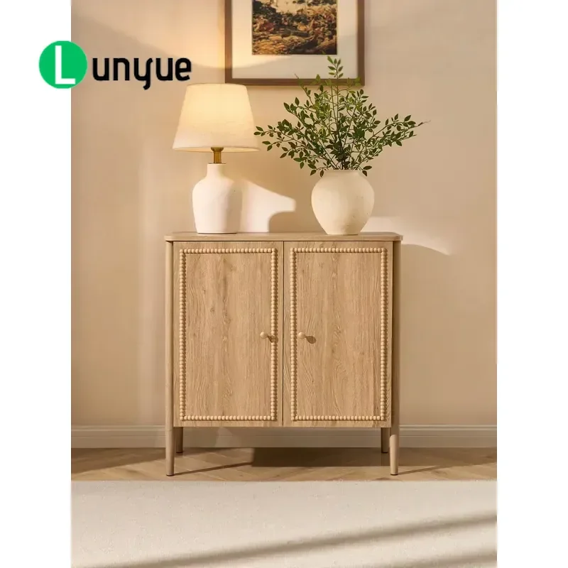 American Country French Retro Carved Solid Wood Sideboard Dining Room Storage Cabinet Porch Console Table Antique Home