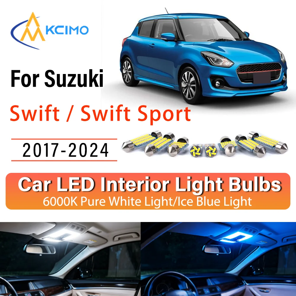 

For Suzuki Swift / Swift Sport 2017-2024 Persistent Glow LED Interior Light Kit Replacement Dome Map Trunk Cabin Lamps Upgrade