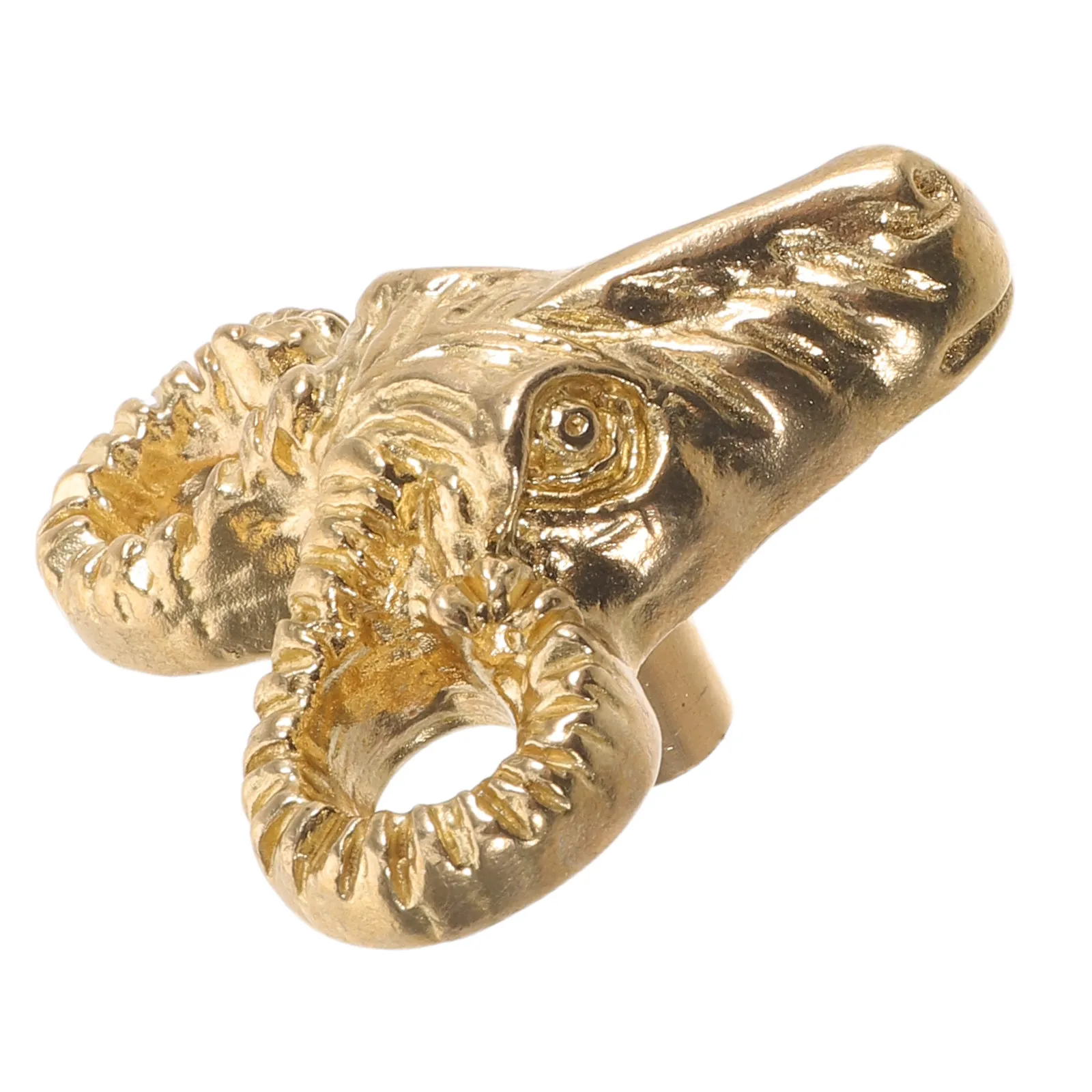 RAM Head Cabinet Knob Solid Brass Animal Drawer Pulls for Closet Wardrobe Dresser Cupboard Kitchen Furniture Hardware