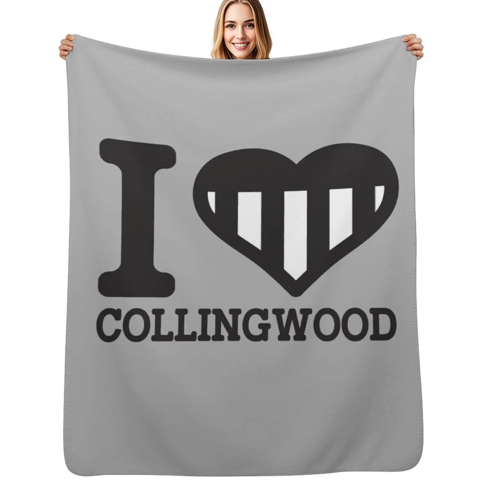 “I love Collingwood” AFL & AFLW Inspired Apparels, Merchandise, T Shirts, Leggings, Skirt, Mask, Apron Throw Blanket