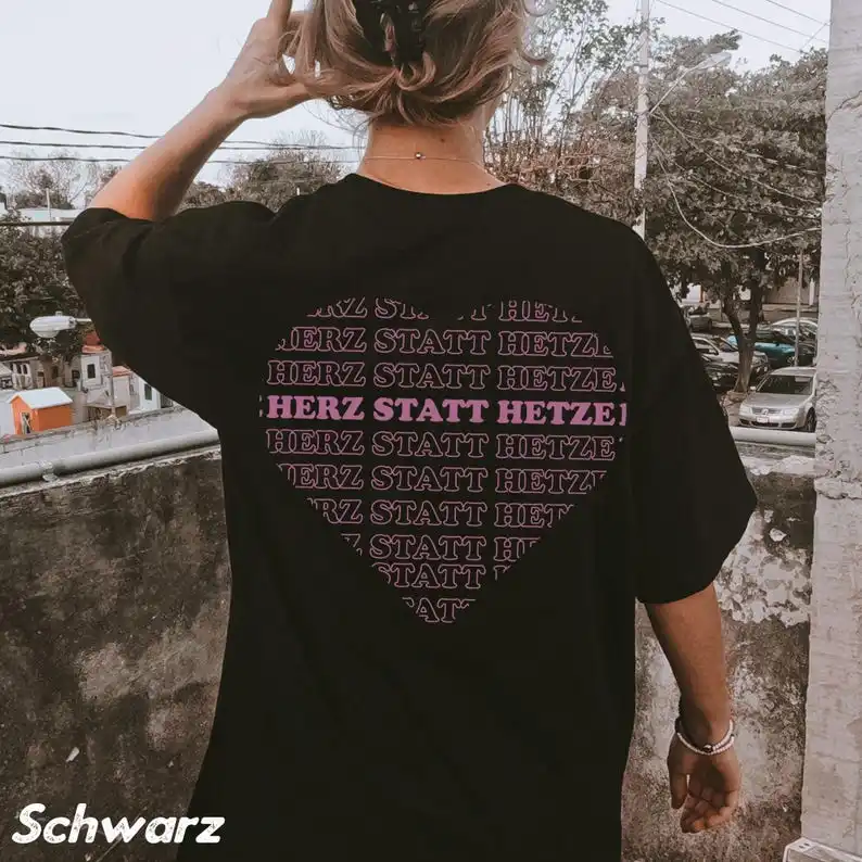 Heart Instead of Hate Unisex T-Shirt, Disgusting AFD Shirt, Against Right Statement T-Shirt, Left-Wing Political