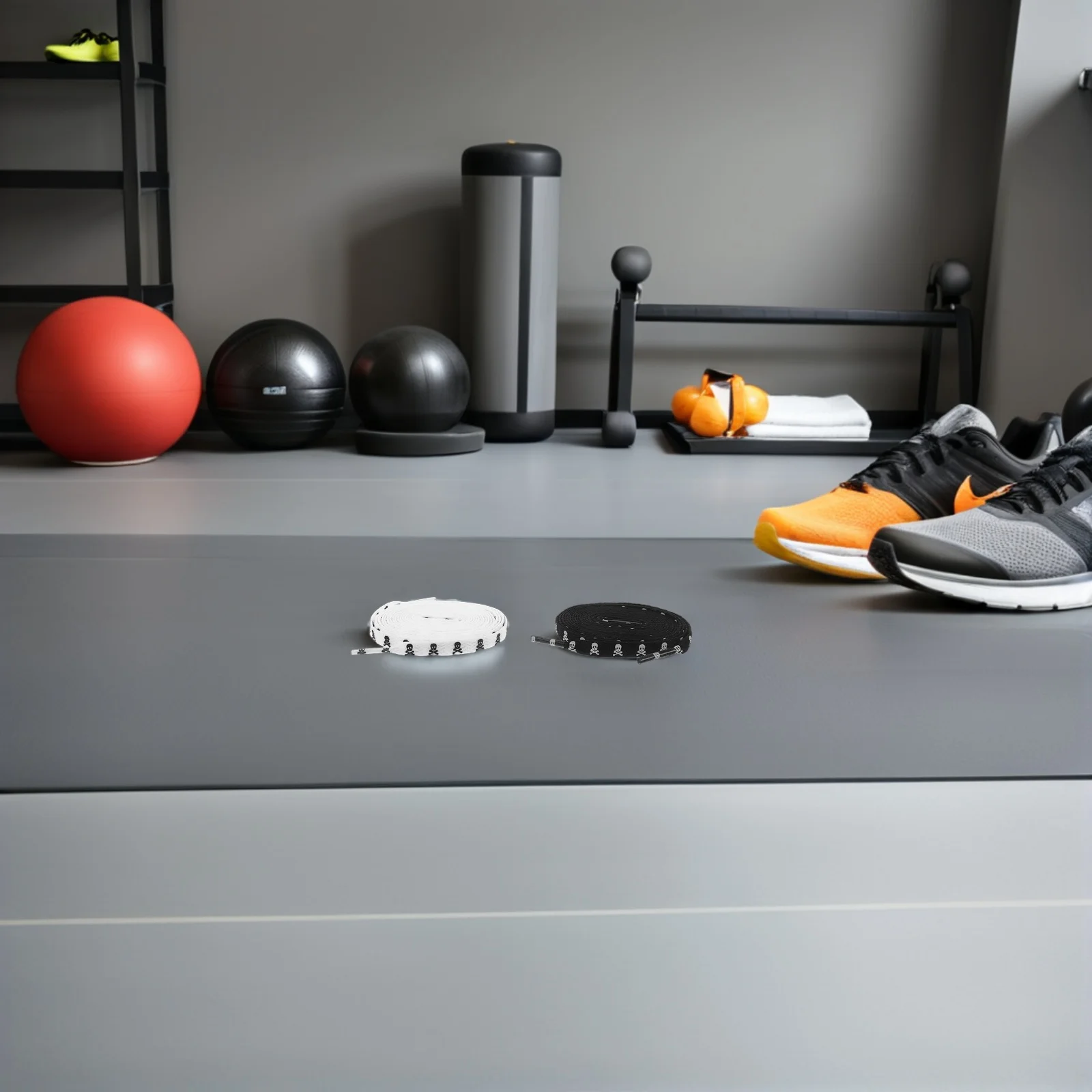 Gothic-Schädel-Schnürsenkel, 2 Paar dicke Seilschnürsenkel für Turnschuhe, Herren und Damen, flache Schnürsenkel, Halloween-Tag der Toten, Dekor