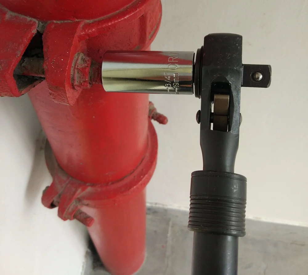 1/2 بوصة. و 3/8 بوصة مقبض سقاطة مزدوج الرأس - مفتاح ربط بسقاطة أسود تلسكوبي مع وظيفة المطرقة