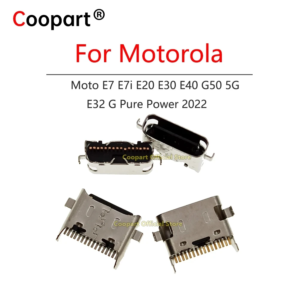 

Coopart For Motorola Moto E7 E7i E20 E30 E40 E32 G50 5G G Pure Power 2022 USB Charging Port Dock Plug Connector Socket