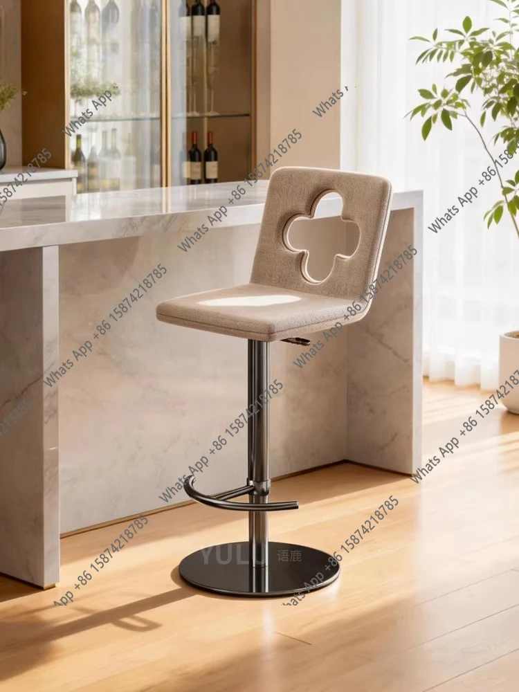 

Clover bar chair original designer liftable swivel island chair home light luxury high-end bar chair