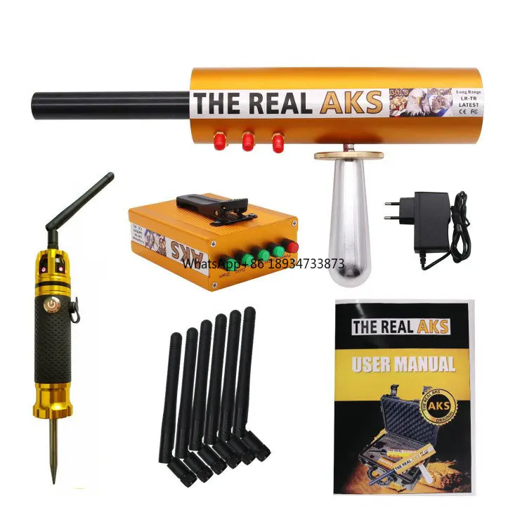 The Real AKS Long Range Gold Detector 6 Antennas Plastic Case for Silver Gem Diamond Golden + Filter