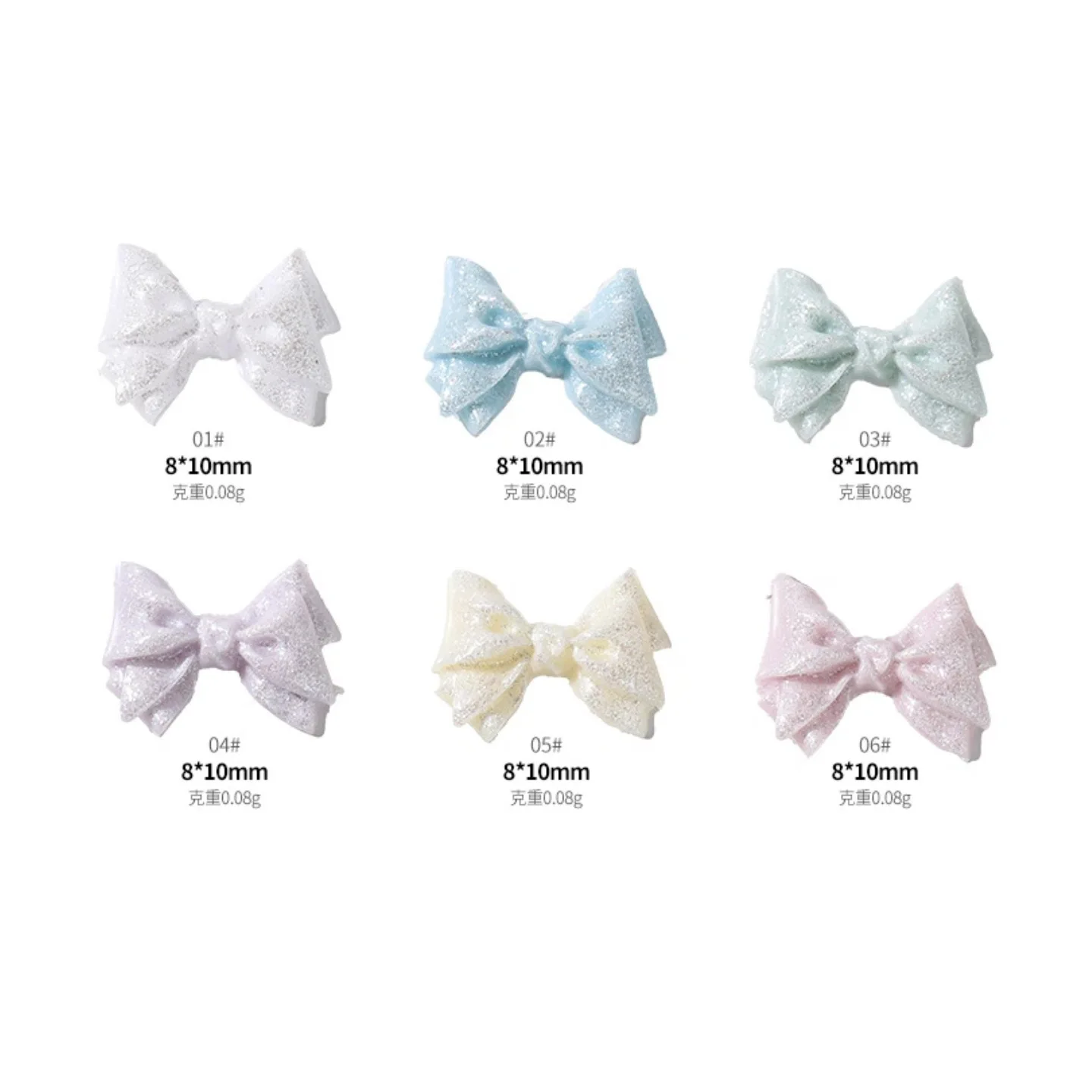 50pcs/bag Sweet Pearly Glossy Bow Nail Art Charms Flat Butterfly Nail Art Accessories for Women and Girls Nail Art Supplies