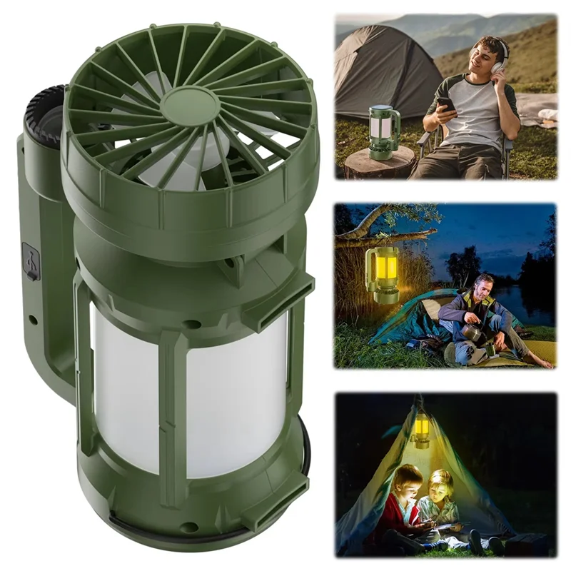 

AT19-Versatile Solar Powered LED Camping Lantern With Cooling Fan And Flashlight Feature For Outdoor Use