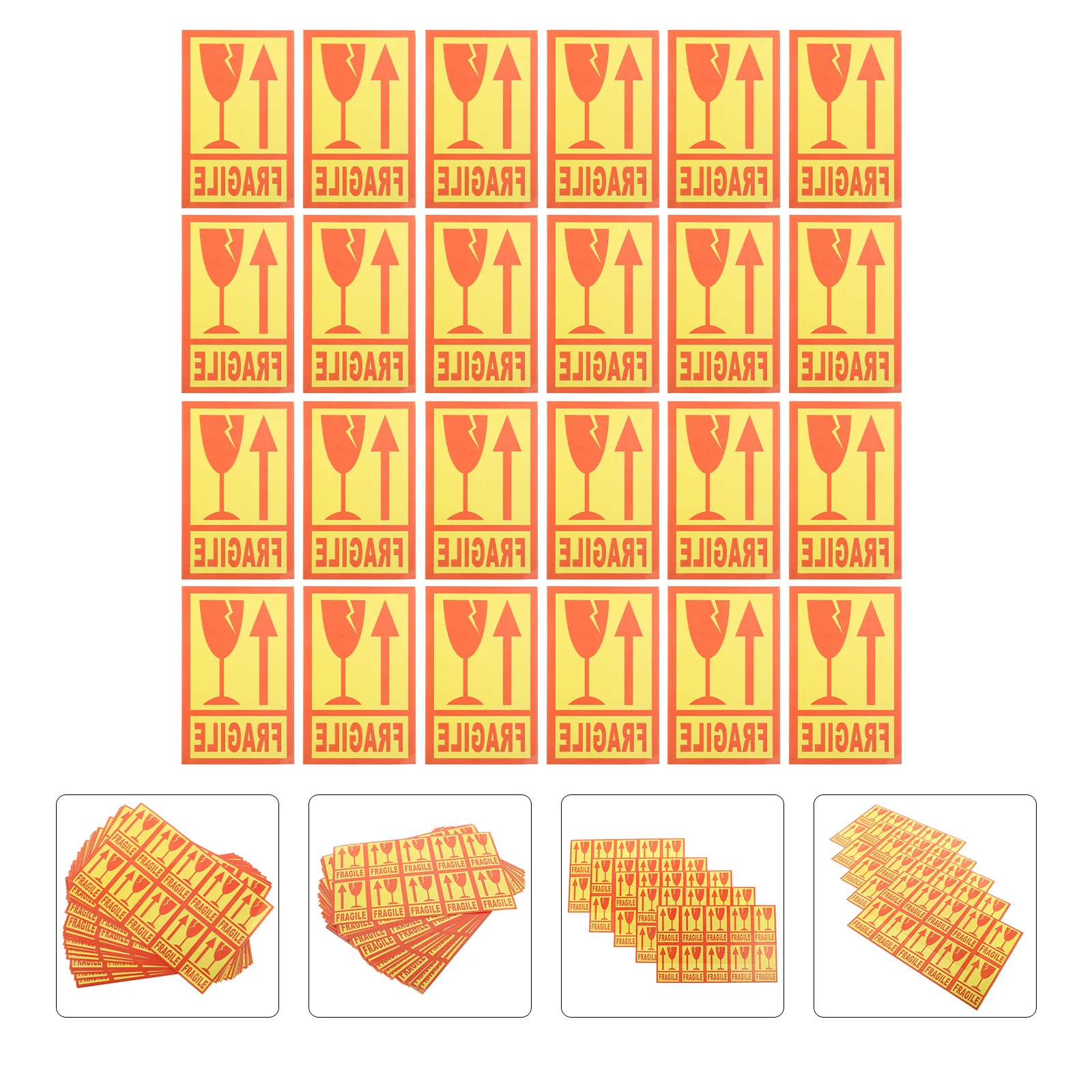 

500Pcs Fragile Labels Self Adhesive Shipping Caution Label Handle Care Sticker Warning Packing Decals Yellow