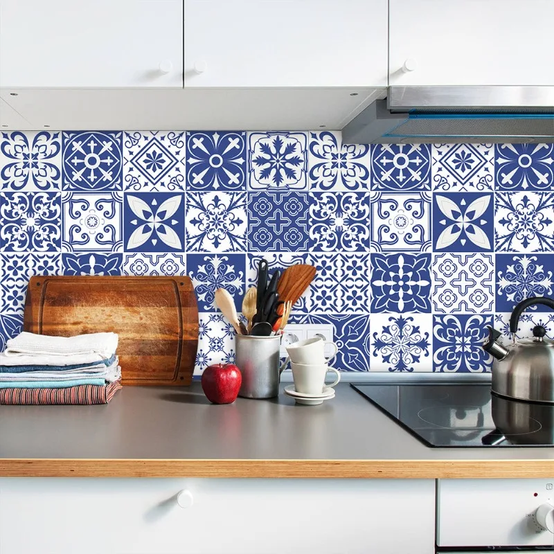 1pc Sticker Nordic Style Long Strip Waterproof Self Adhesive Wall Paper For Stair Kitchen Bathroom Decor Furniture Renovation