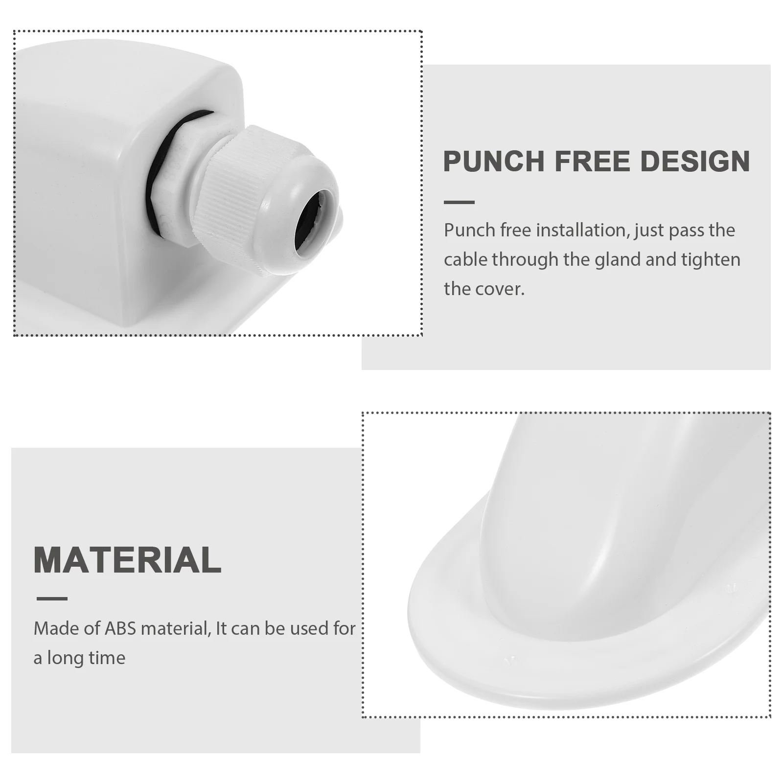 

Solar Cable Entry Box Single Hole Black Waterproof RV Solar Panel Wiring Case Cable Glands Roof Wire Entry Solution Durability