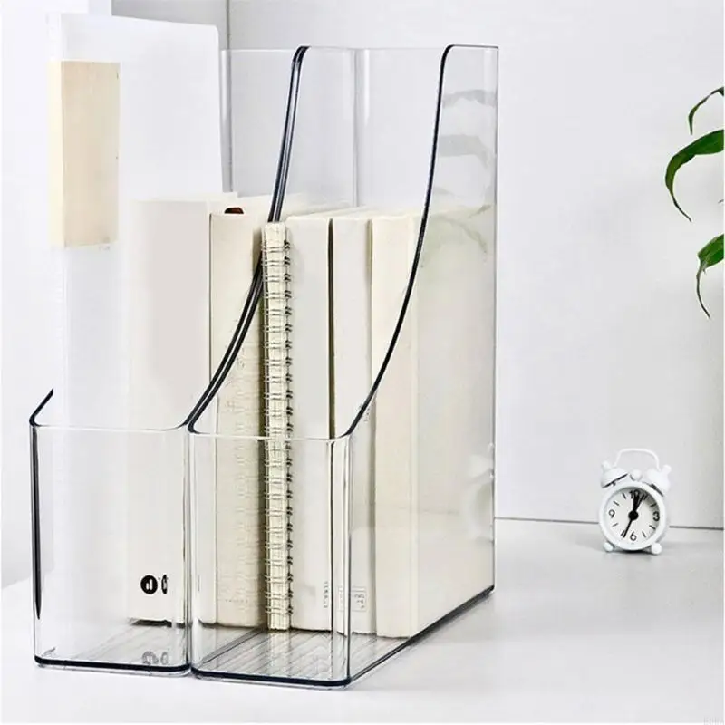 Clear Desktop Bookends Book Magazine Stand Multipurpose Desk Book End Space Saving Desk Book Protecters 8.5x25x30cm