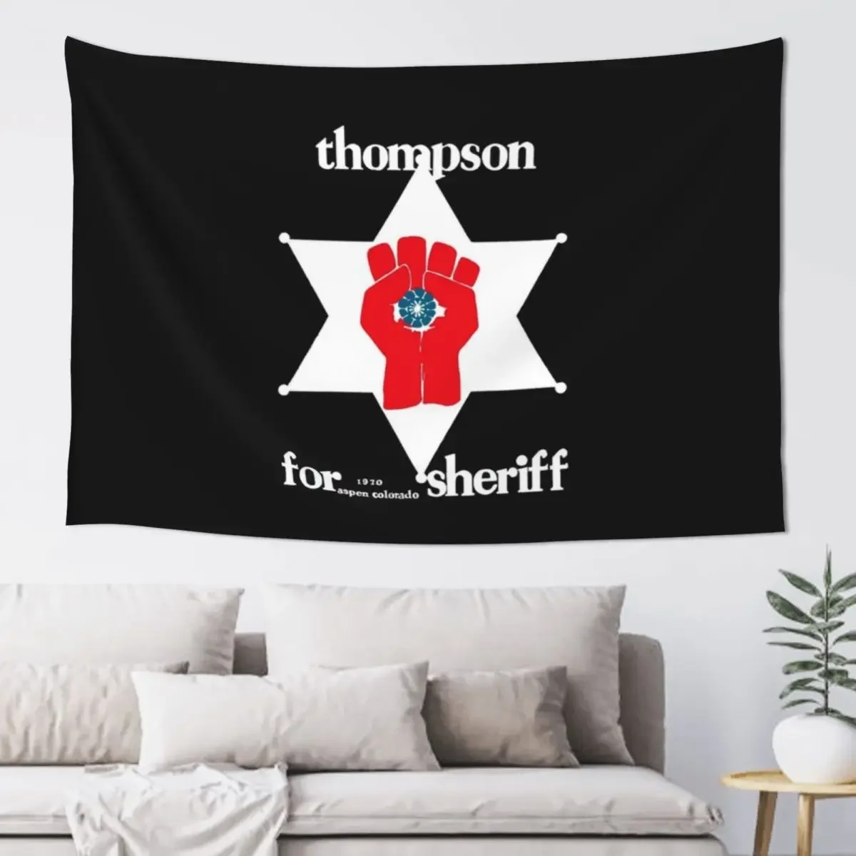 Hunter S. Thompson sheriff Tapestry Aesthetic Room Decors Wall Hangings Decoration Decoration Pictures Room Wall Tapestry