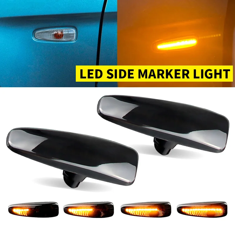 For Mitsubishi Lancer Evolution Evo X Outlander Sport RVR ASX Mirage 2014+ LED Side Fender Dynamic Turn Signal Light Marker Lamp