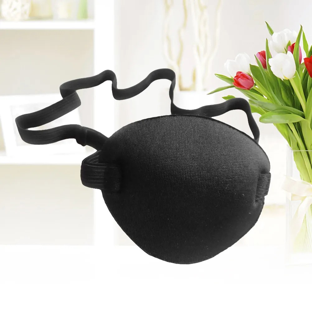 

2Pcs Black Pirate Eye Patch Thick Sponge Full Light Block Lazy Eye Cover Amblyopia Treatment Adjustable Comfortable Band
