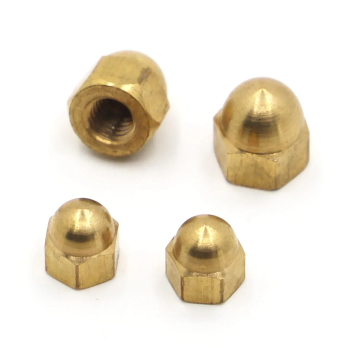 M3 M4 M5 M6 M8 M10 M12 M14 M16 DIN1587 Brass Acorn Cap Dome Nuts Brass Cap Type Copper Nut Cover Semicircle Dome Nuts