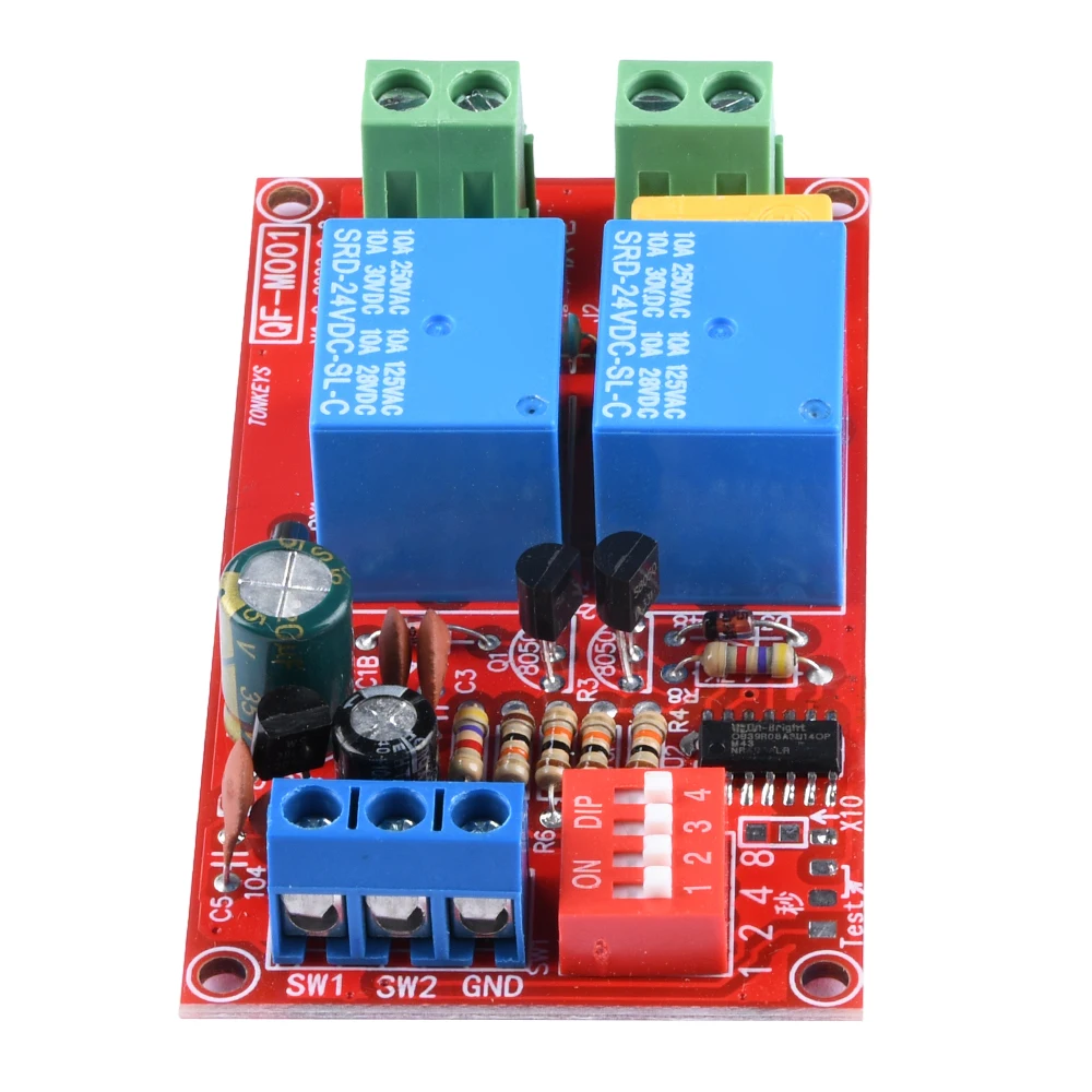 Módulo de relé de avance y retroceso de Motor de CC, 5V, 12V, 24V, 10A, Control de fuente de alimentación, placa de salida activa Flip-flop para válvula